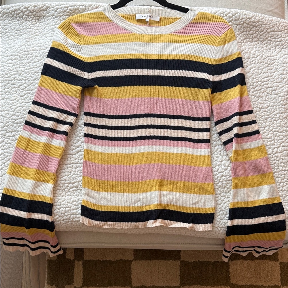 Frame Denim Multicolor Striped Blouse